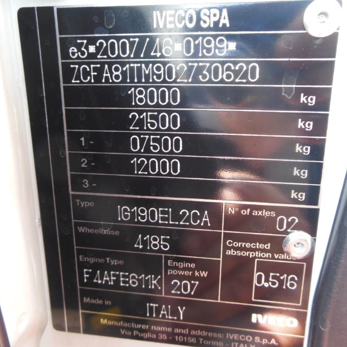 IVECO EUROCARGO ML 180E28/P, PTO