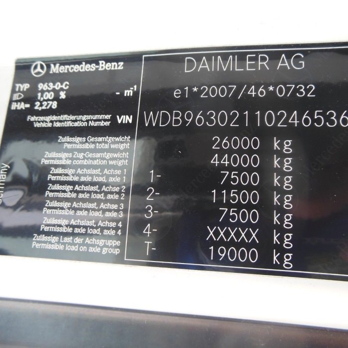 MERCEDES-BENZ ACTROS 2546, 24 PALLETS, TAIL LIFT, ALU RIMS, TOP!!