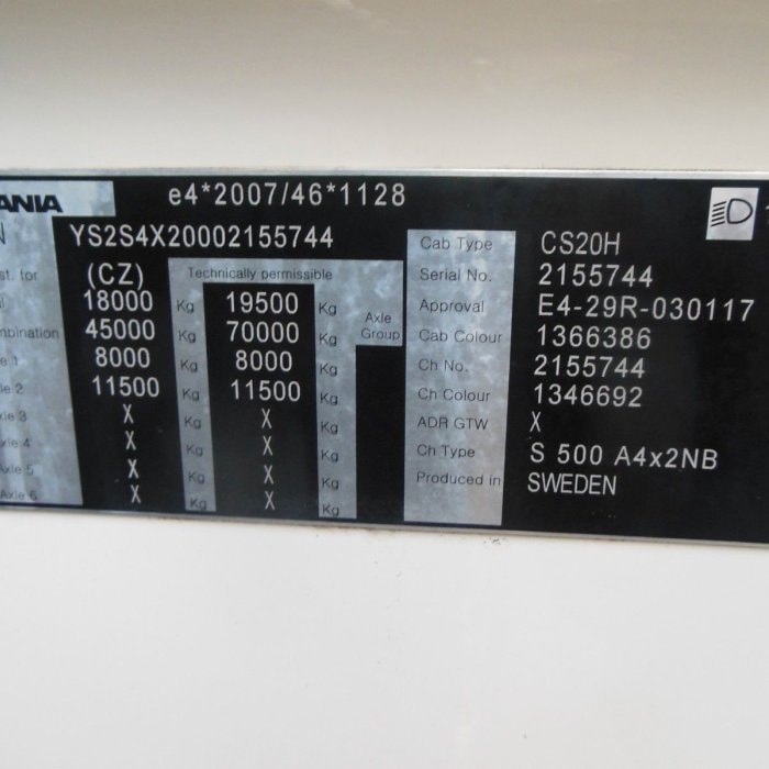 SCANIA S500,Retarder, Nezávislá klima, komplet na vzduchu