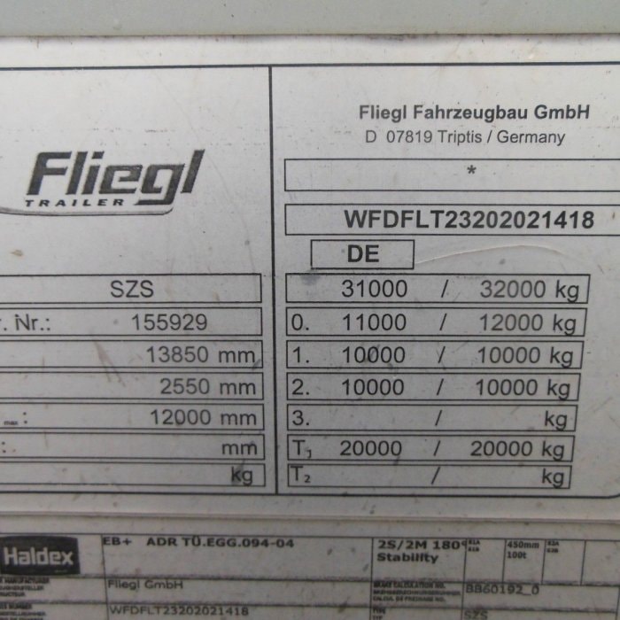 FLIEGL SZS 320. LOWDECK, 2 NÁPRAVY! návěs pro nákladní dopravu