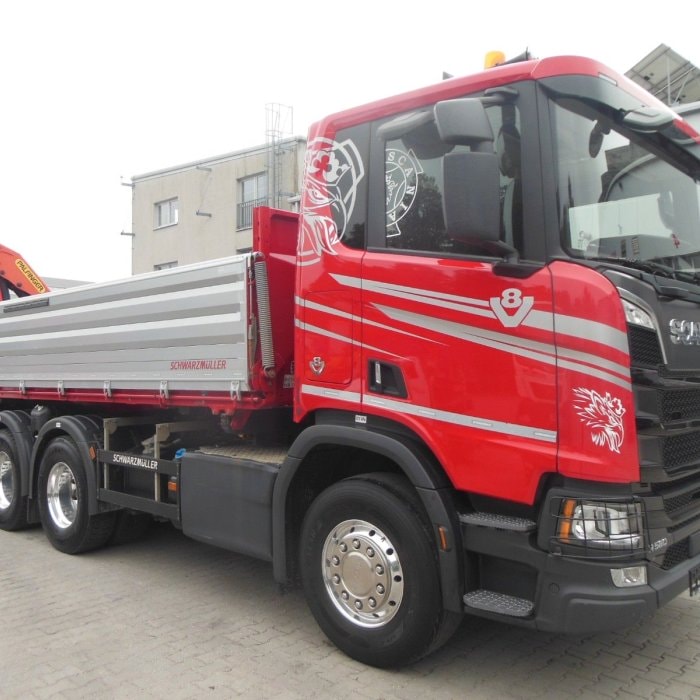 SCANIA R580, 8x4, Sklápěč S2, Palfinger PK19