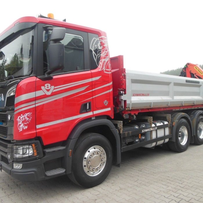 SCANIA R580, 8x4, Sklápěč S2, Palfinger PK19