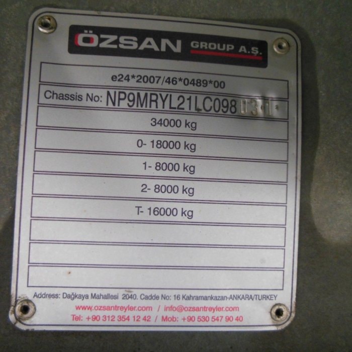 Özsan Treyler, MRYL2 návěs pro nákladní dopravu