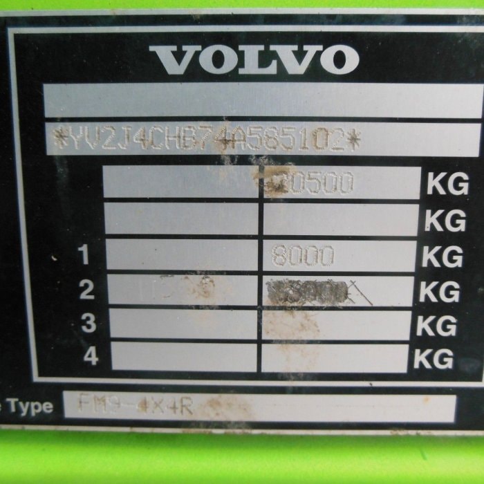 VOLVO FM 9/260, 4X4, САМОСВАЛ S3, PALFINGER PK 12002