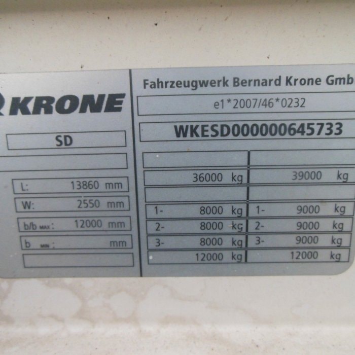 KRONE SD, BPW, ZVEDACÍ STŘECHA, ZDVIHACÍ NÁPRAVA